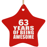 63rd Birthday 63 Years Of Being Awesome - Star Ornament