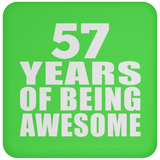 57th Birthday 57 Years Of Being Awesome - Drink Coaster