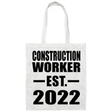 Construction Worker Established EST. 2022 - Tote Bag White