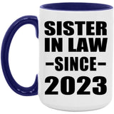 Sister In Law Since 2023 - 15oz Accent Mug Purple