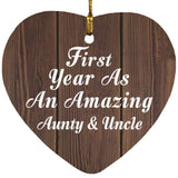 First Year As An Amazing Aunty & Uncle - Heart Ornament D