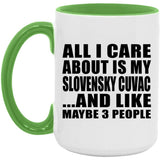 All I Care About Is My Slovensky Cuvac - 15oz Accent Mug Green
