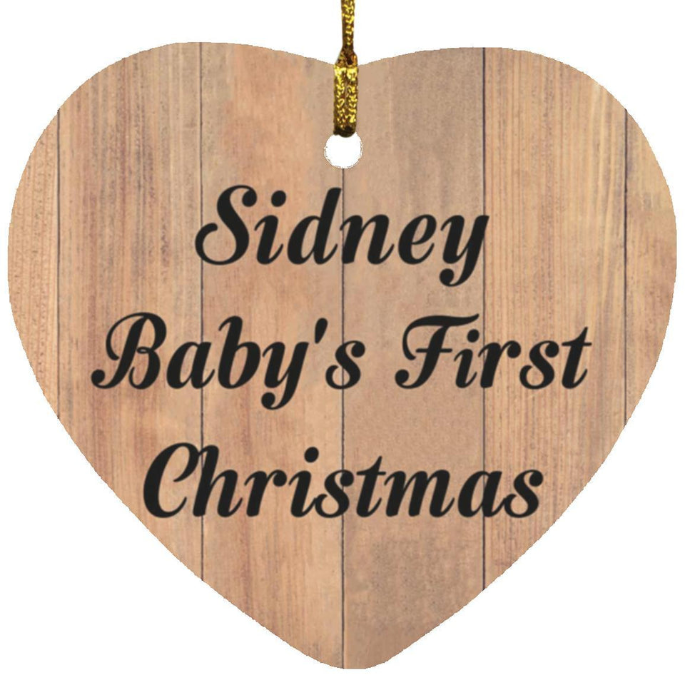 Sidney Baby's First Christmas - Heart Ornament C