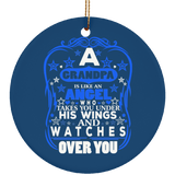 Grandpa Is An Angel Takes You Under His Wings - Circle Ornament