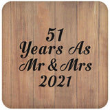 51 Years As Mr & Mrs 2021 - Drink Coaster C