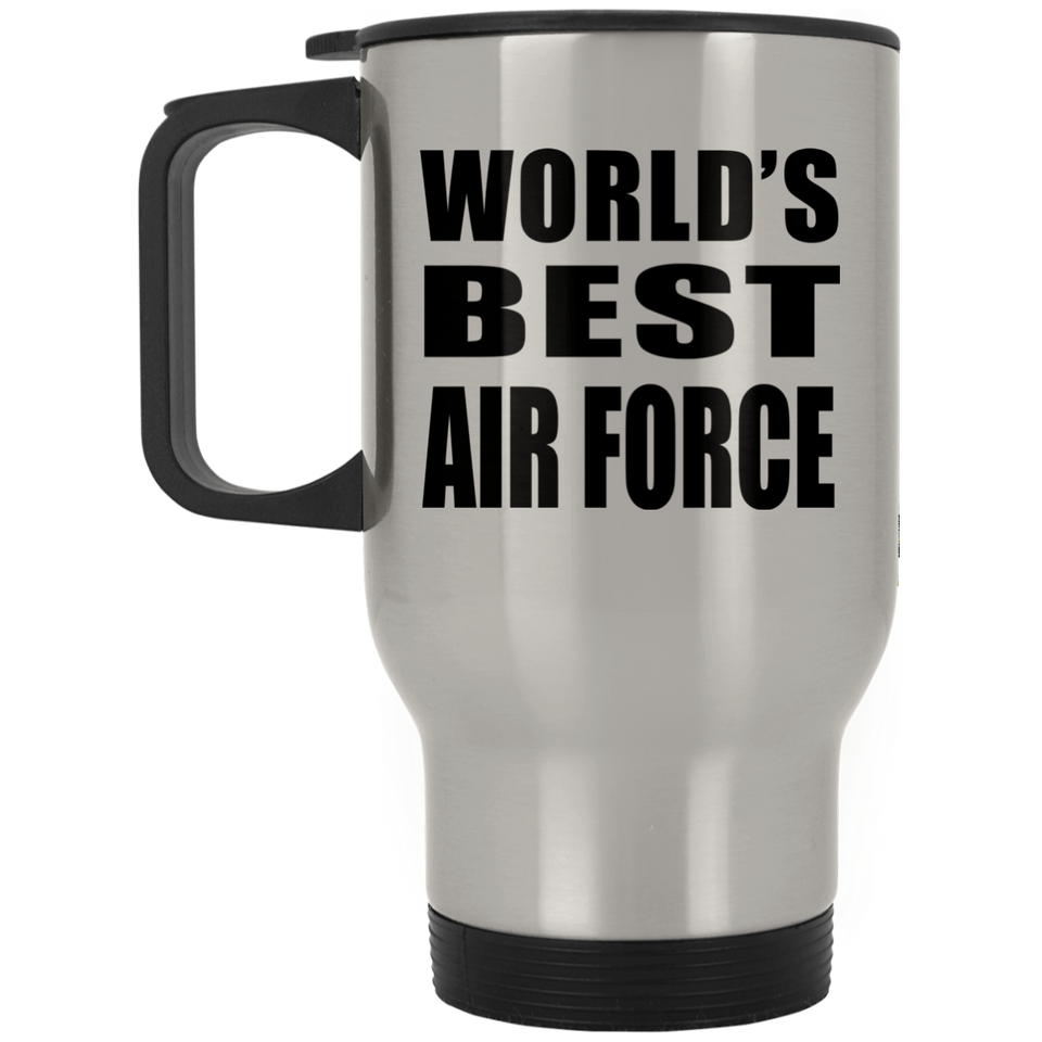 World's Best Air Force - Silver Travel Mug