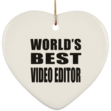 World's Best Video Editor - Heart Ornament