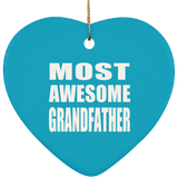 Most Awesome Grandfather - Heart Ornament