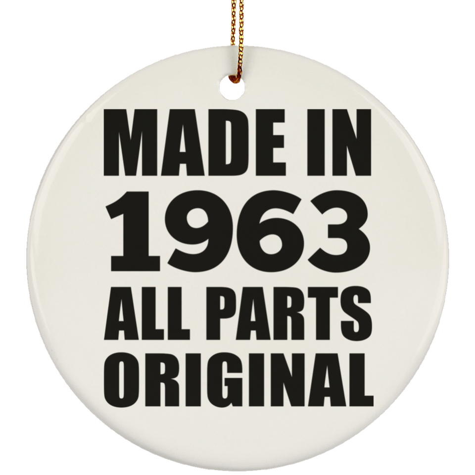 61st Birthday Made in 1963 All Parts Original - Circle Ornament
