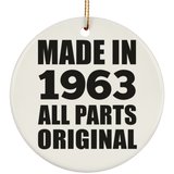 61st Birthday Made in 1963 All Parts Original - Circle Ornament