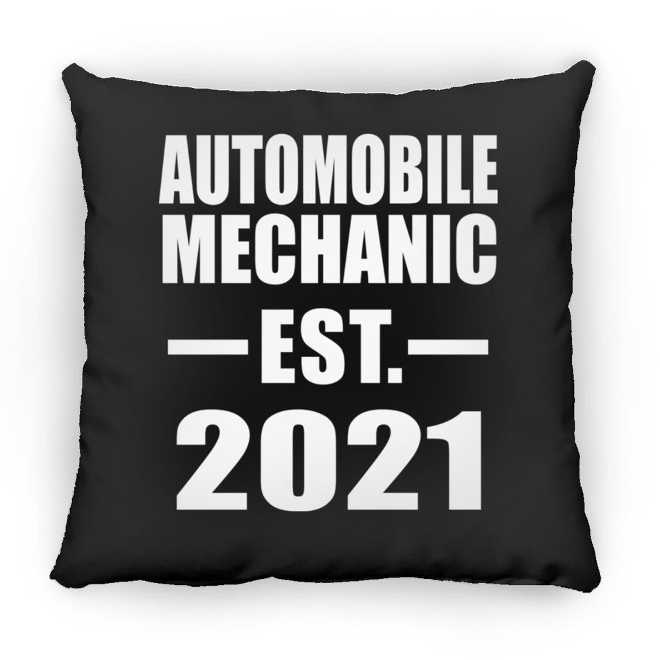 Automobile Mechanic Established EST. 2021 - Throw Pillow Black