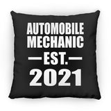 Automobile Mechanic Established EST. 2021 - Throw Pillow Black