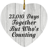 63rd Anniversary 23,010 Days Together Who's Counting - Heart Ornament F