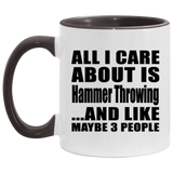 All I Care About Is Hammer Throwing - 11oz Accent Mug Black