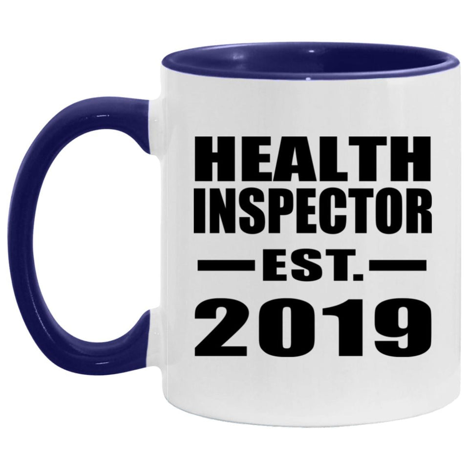 Health Inspector Established EST. 2019 - 11oz Accent Mug Purple