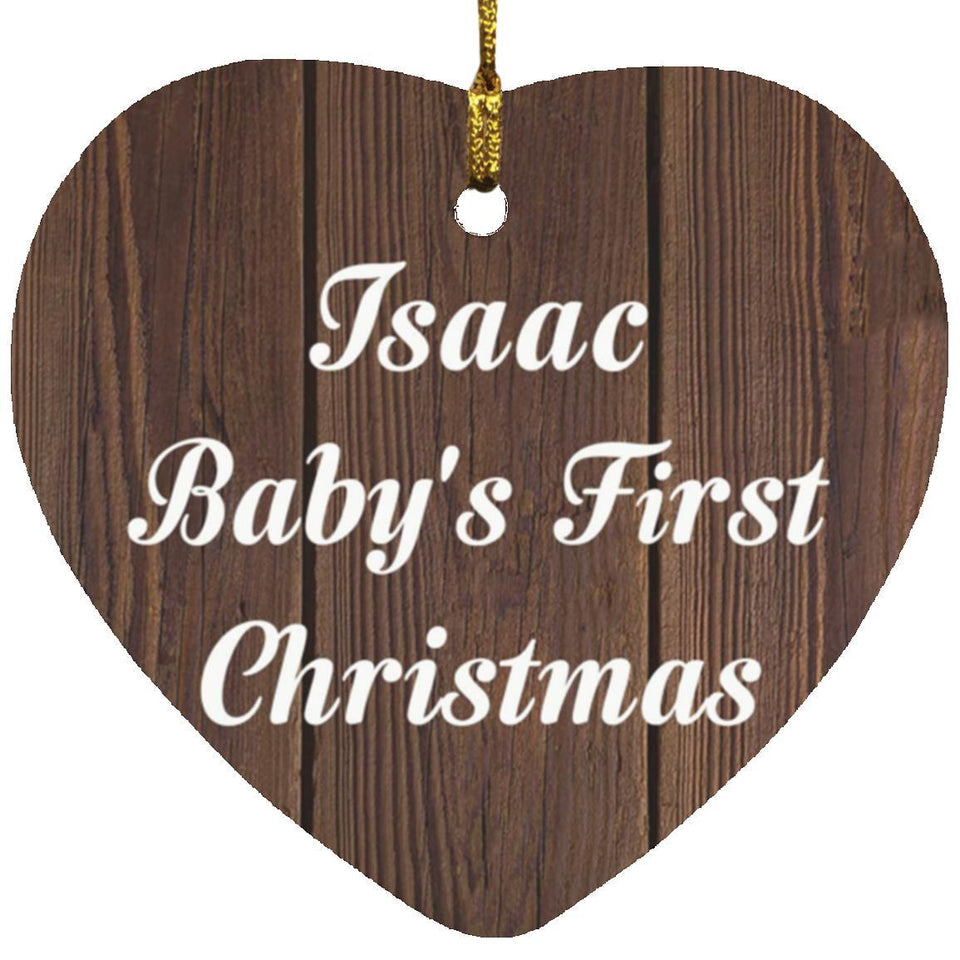 Isaac Baby's First Christmas - Heart Ornament D
