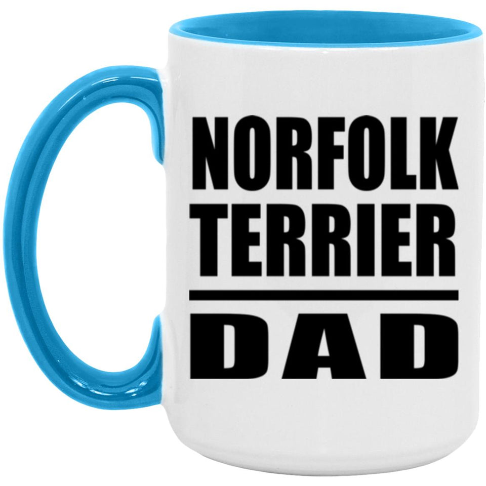 Norfolk Terrier Dad - 15oz Accent Mug Blue