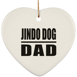 Jindo Dog Dad - Heart Ornament