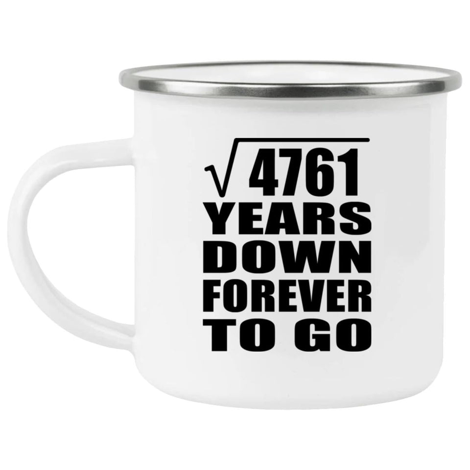 69th Anniversary Square Root of 4761 Years Down Forever To Go - 12oz Camping Mug