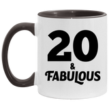 20th Birthday 20 & Fabulous - 11oz Accent Mug Black
