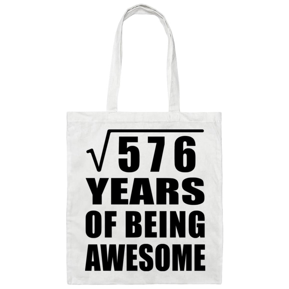 24th Birthday Square Root of 576 Years of Being Awesome - Tote Bag White