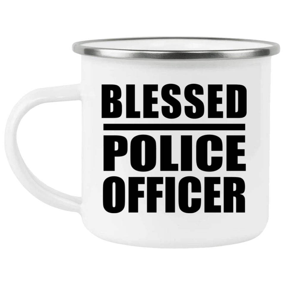 Blessed Police Officer - 12oz Camping Mug