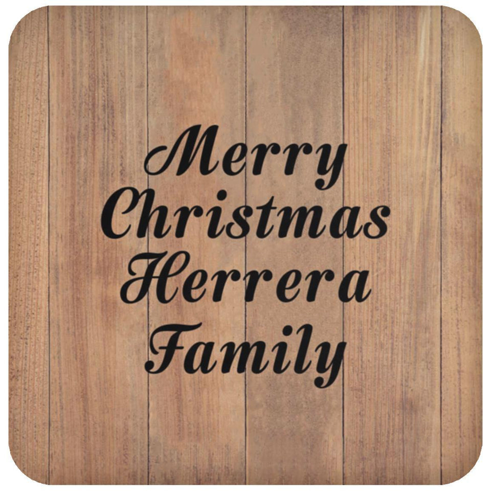 Merry Christmas Herrera Family - Drink Coaster C