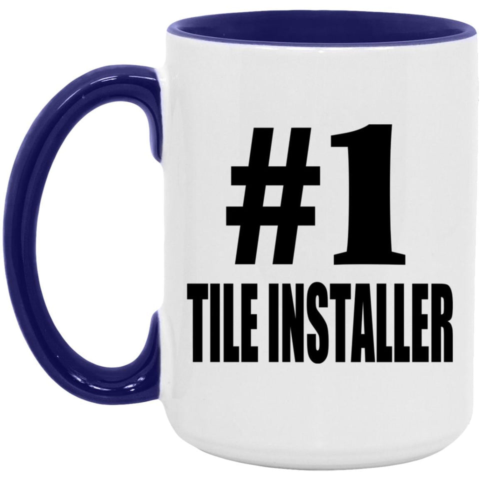 Number One #1 Tile Installer - 15oz Accent Mug Purple