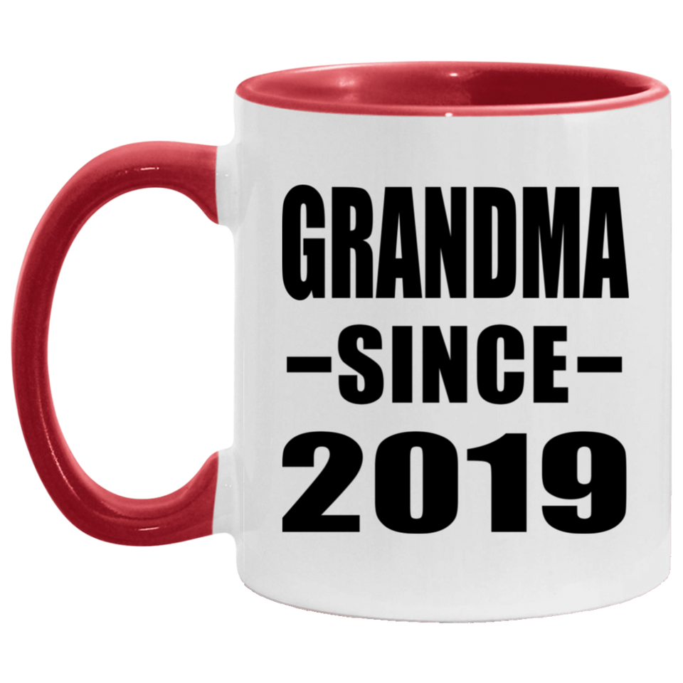 Grandma Since 2019 - 11oz Accent Mug Red