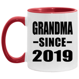 Grandma Since 2019 - 11oz Accent Mug Red