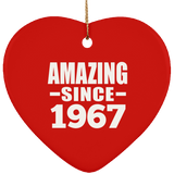57th Birthday Amazing Since 1967 - Heart Ornament