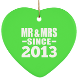 11th Anniversary Mr & Mrs Since 2013 - Heart Ornament