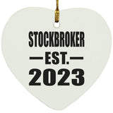 Stockbroker Established EST. 2023 - Heart Ornament