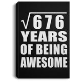 26th Birthday Square Root of 676 Years of Being Awesome - Canvas Portrait