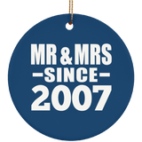 17th Anniversary Mr & Mrs Since 2007 - Circle Ornament