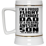 Proud Flight Attendant Dad Of Awesome Son - Beer Stein