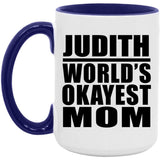 Judith World's Okayest Mom - 15oz Accent Mug Purple