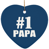 Number One #1 Papa - Heart Ornament