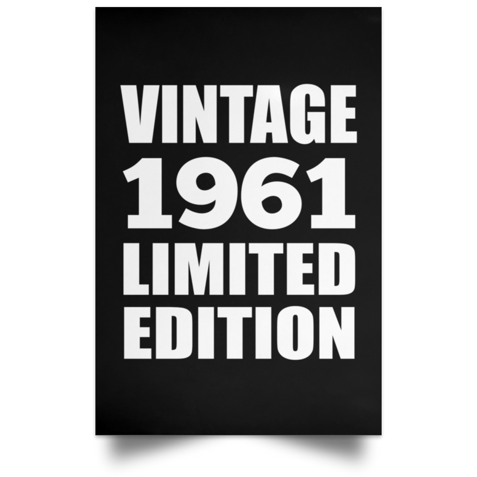 63rd Birthday Vintage 1961 Limited Edition - Poster Portrait