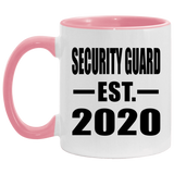 Security Guard Established EST. 2020 - 11oz Accent Mug Pink