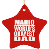 Mario World's Okayest Dad - Star Ornament