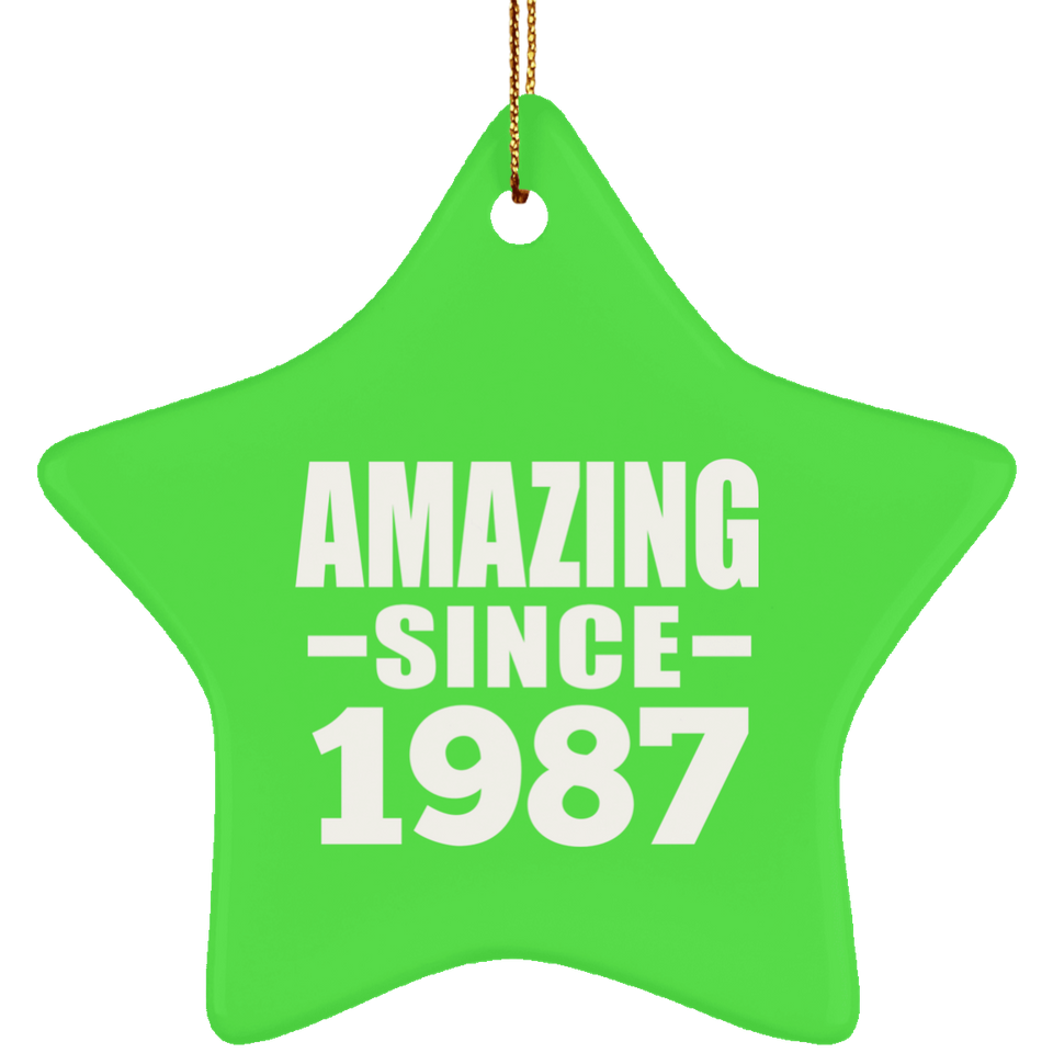 37th Birthday Amazing Since 1987 - Star Ornament