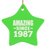 37th Birthday Amazing Since 1987 - Star Ornament