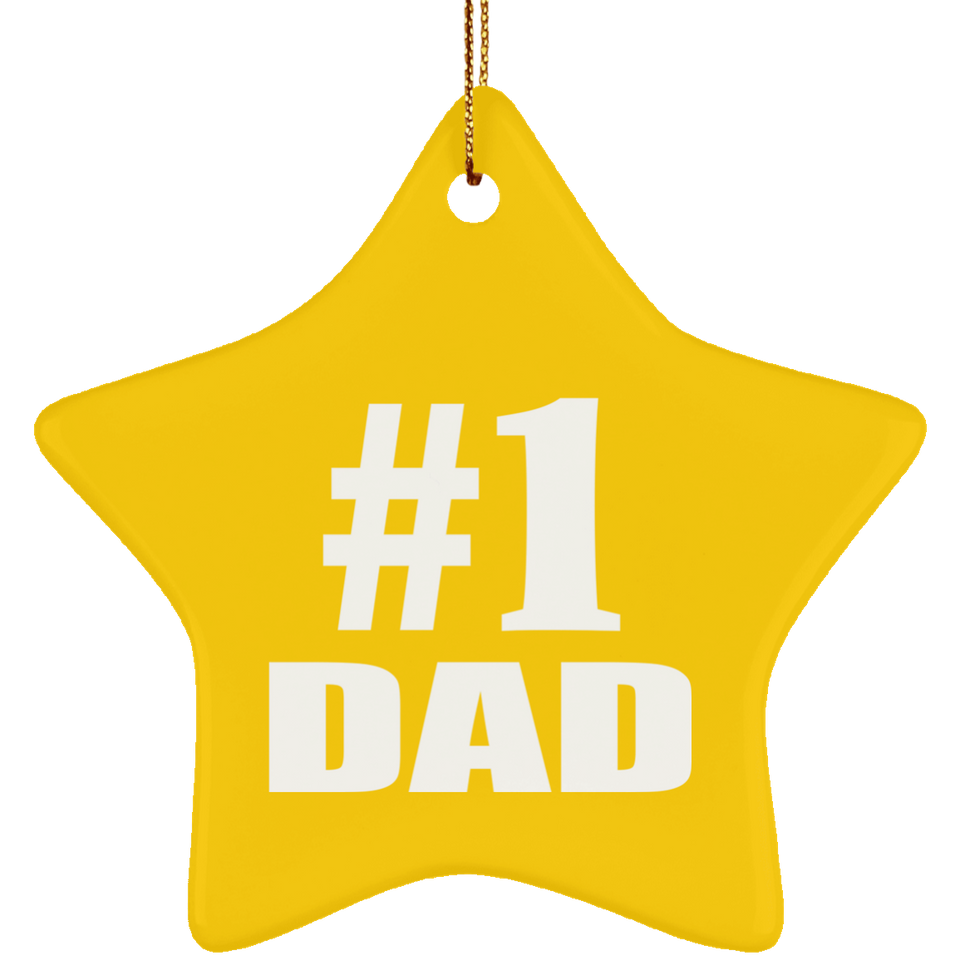 Number One #1 Dad - Star Ornament