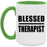 Blessed Therapist - 15oz Accent Mug Green
