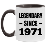 53rd Birthday Legendary Since 1971 - 11oz Accent Mug Black
