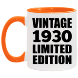 94th Birthday Vintage 1930 Limited Edition - 11oz Accent Mug Orange