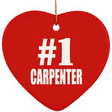 Number One #1 Carpenter - Heart Ornament