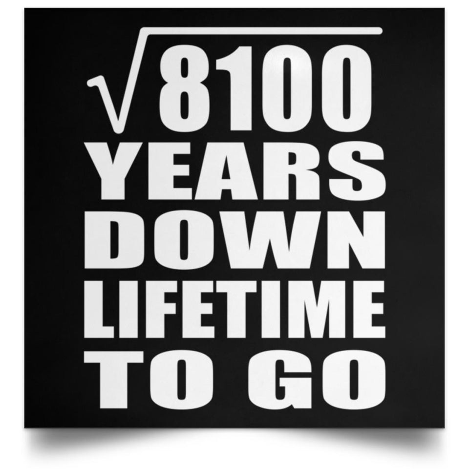 90th Anniversary Square Root of 8100 Years Lifetime To Go - Poster Square