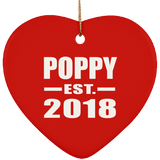 Poppy Established EST. 2018 - Heart Ornament